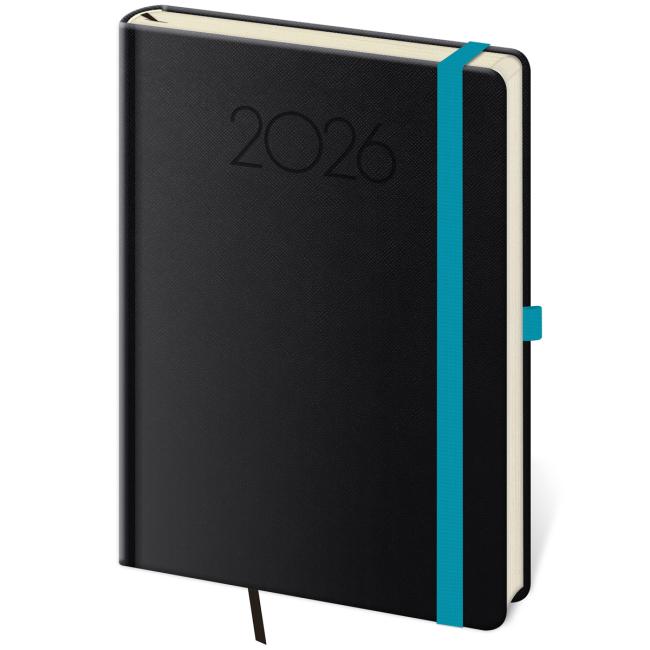 Diary New Praga daily A5 14.3x20.5cm black 2026