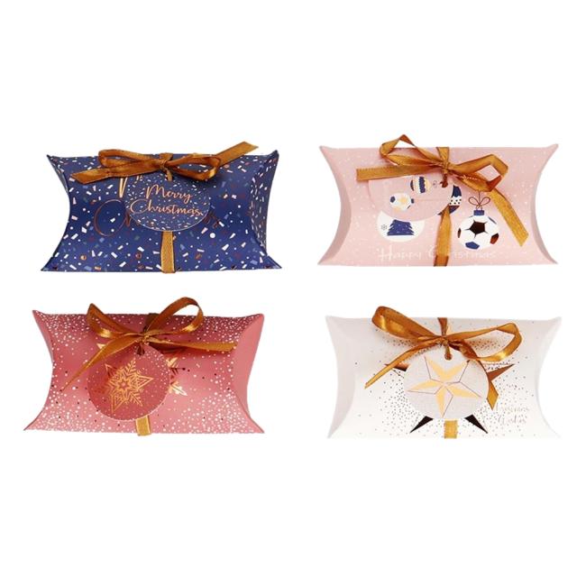 Christmas paper gift box popcorn 150x70mm 8 pcs mix 4 motifs