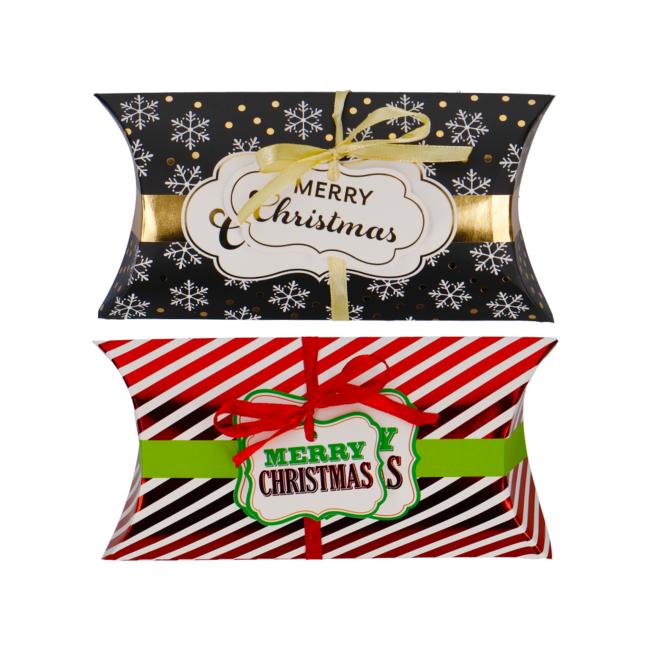 [XX400326] Christmas paper gift box Popcorn 220x100mm 2 pcs mix of color motifs