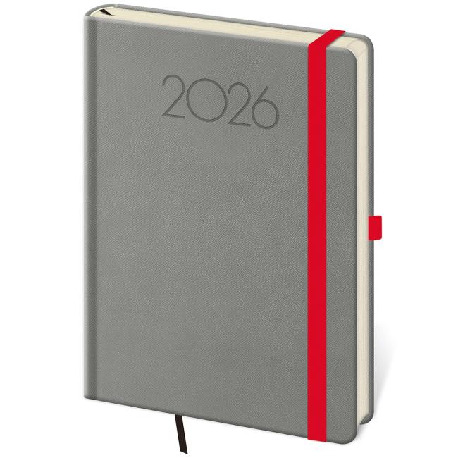 Denník New Praga daily A5 14,3x20,5cm tmavosivý 2026