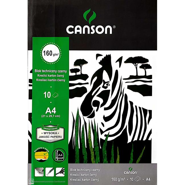 Výkresy - blok A4 čierny, 10 listov, 160 g, 'Sport'