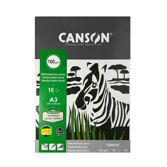 Farebný výkres A3 čierny, 10 listov, 160 g „Sport“