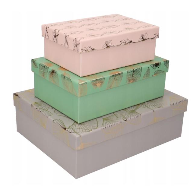 Gift box set 3 sizes Flower Leaf Ginko 3 pcs