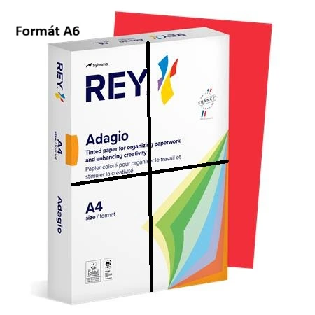 [PA991124-C] Kopírovací papier farebný Adagio červený tmavý A6, 80g (Contracted)
