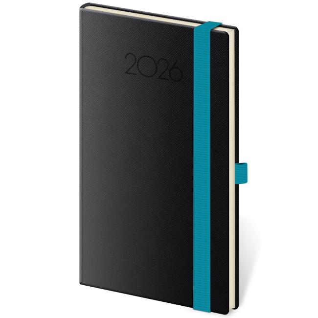 New Praga weekly pocket diary 9x14cm black 2026