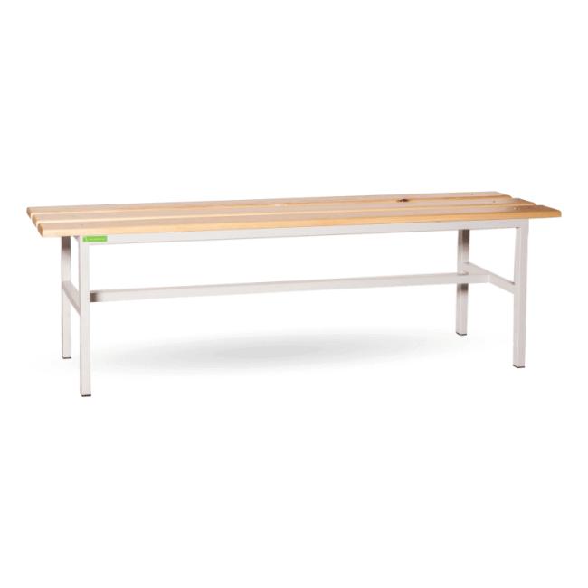 [AA000173] Wardrobe bench with a length of 1.5 m, h.44.5 x w.150 x d.30cm, RAL7035 grey, beech wood