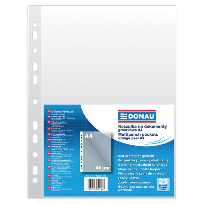 Euro packaging Donau A4 matte 40mic in a bag 25 pcs in a pack.
