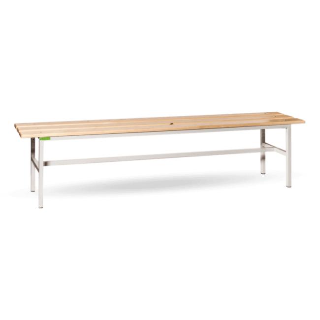 [AA000174] Šatníková lavica s dĺžkou 2 m, v.44,5 x š.200 x hl.30cm, RAL7035 sivá, bukové drevo