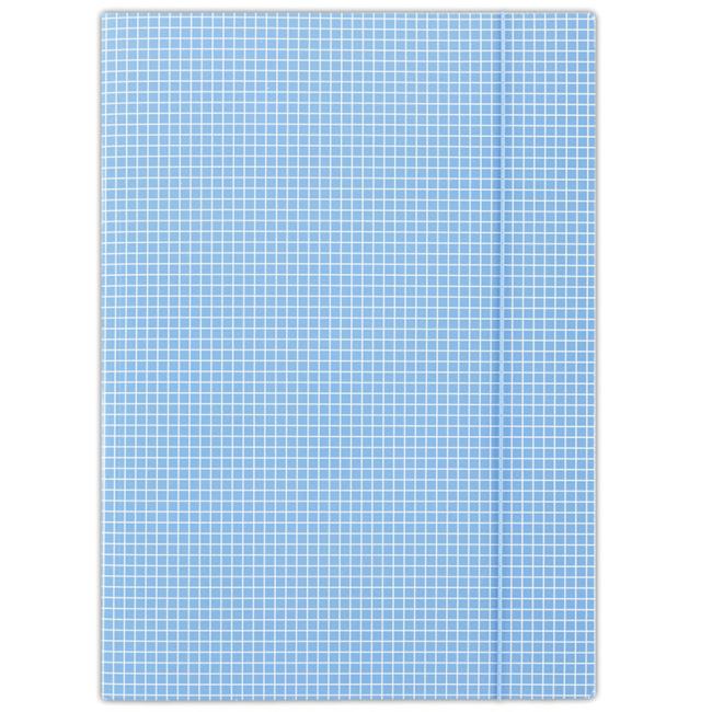 Cardboard packaging with rubber band DONAU blue check