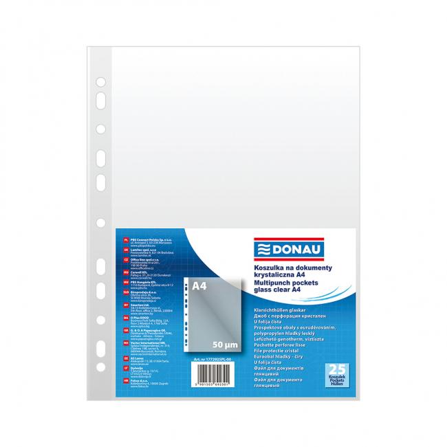 [DO292500] Eurocover Donau A4 glossy 50mic in a bag of 25 pcs