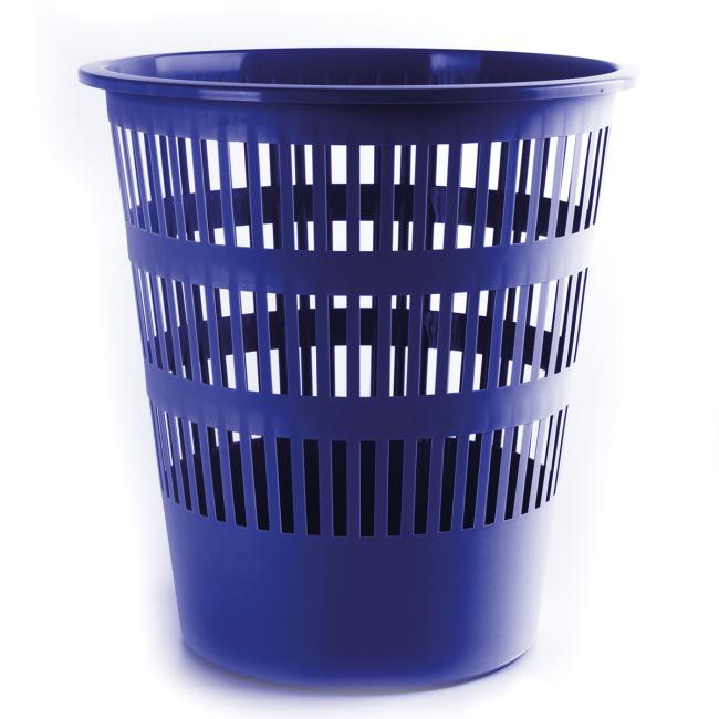 Ribbed plastic basket 16 ℓ blue