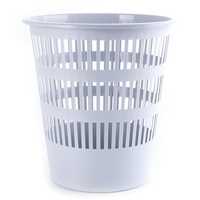 Ribbed plastic basket 12 ℓ gray