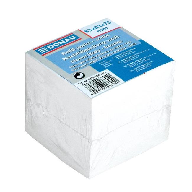 Notebook cube, unglued, 83x83x75 mm, white