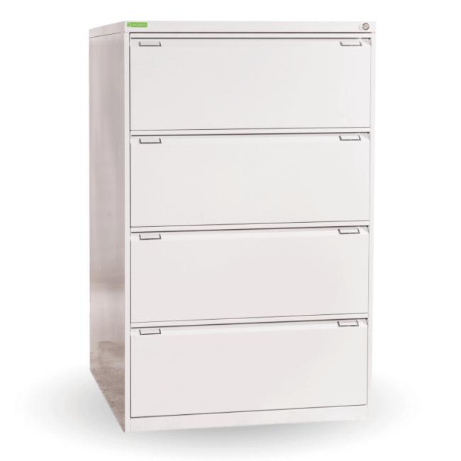 [AA000190] File cabinet with 4 drawers, double, h.132 x w.83 x d.62 cm, gray RAL 7035