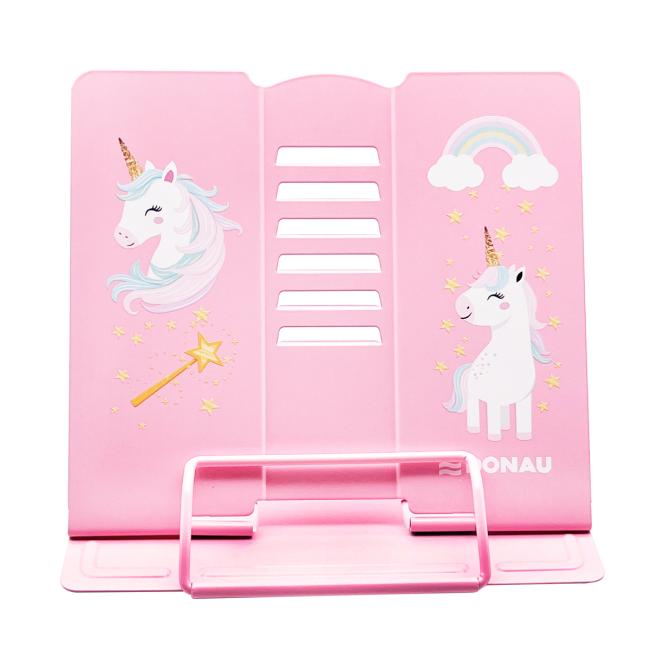 Kovový stojan na knihy DONAU, motív Unicorn