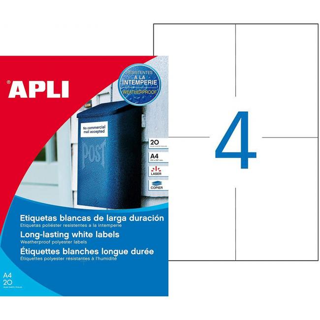 [AG001227] Polyesterové etikety 105x148mm APLI 20 listov