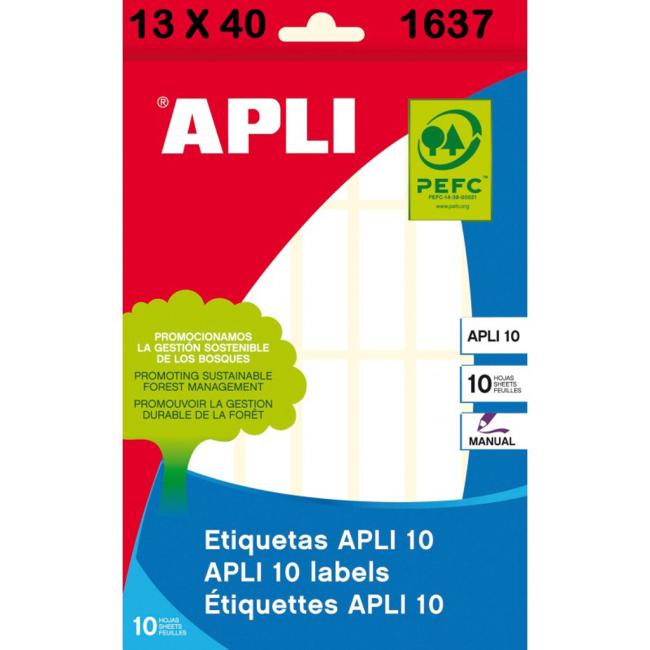 [AG001637] Labels universal 13x40mm APLI A6