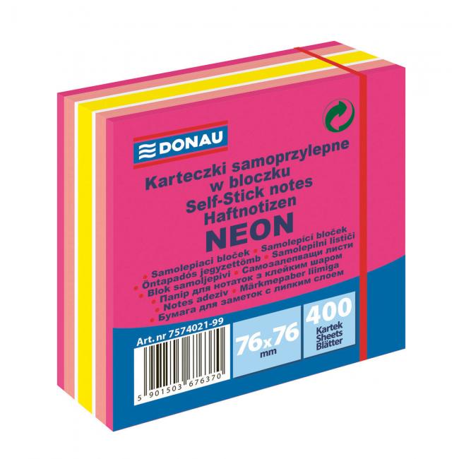 [DO402199] Donau pad 76 x 76 mm, neon pink, 400 sheets