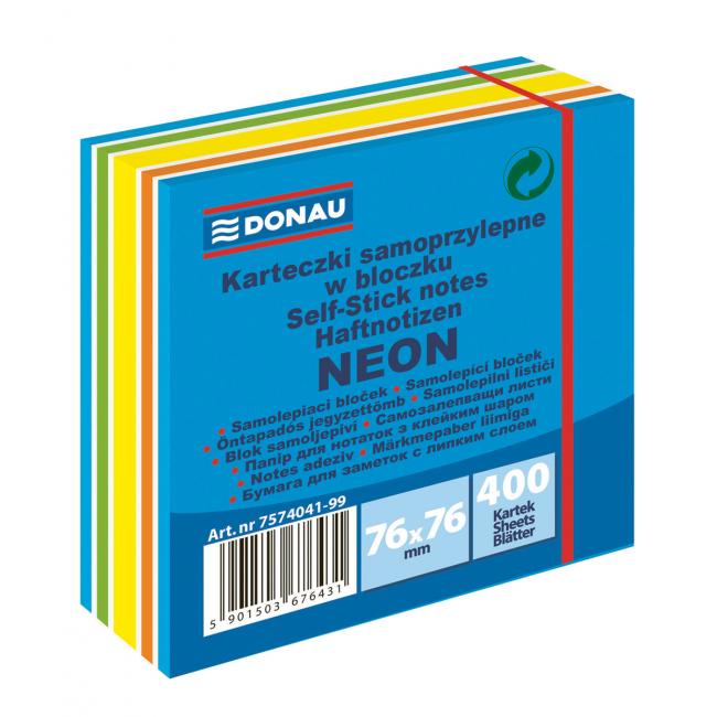 [DO404199] Podložka Donau 76 x 76 mm, neónová modrá, 400 listov