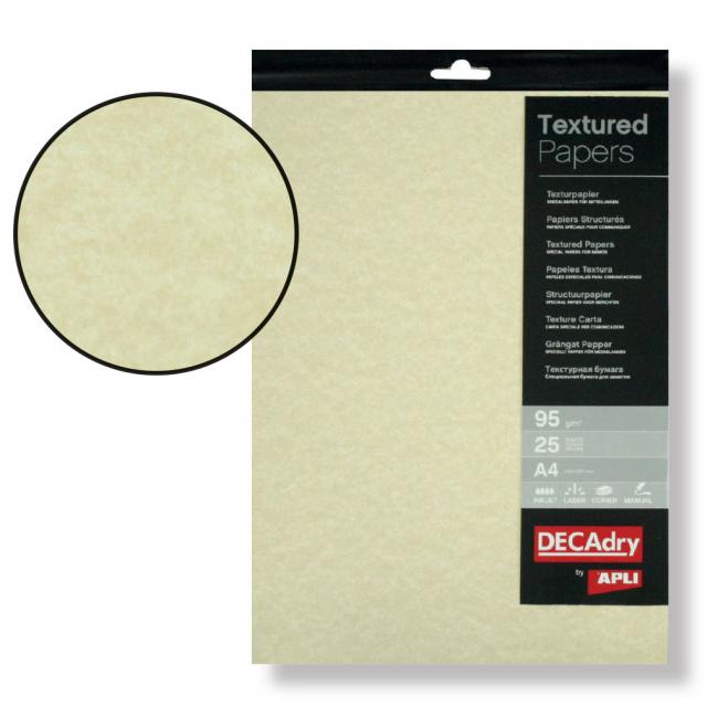 Structured paper Parchment Champagne, 95g, 25 sheets