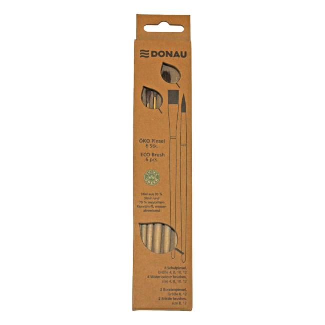 DONAU Nature brush set, mix of shapes, 6 pcs in a set
