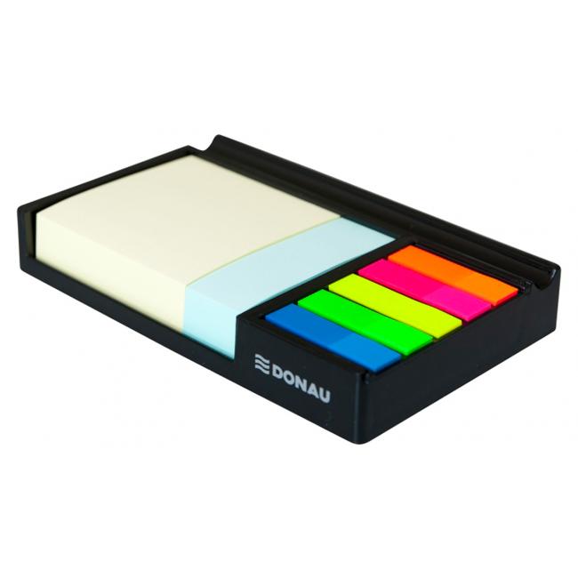 Desk organizer with drawer for notes and bookmarks DONAU, black