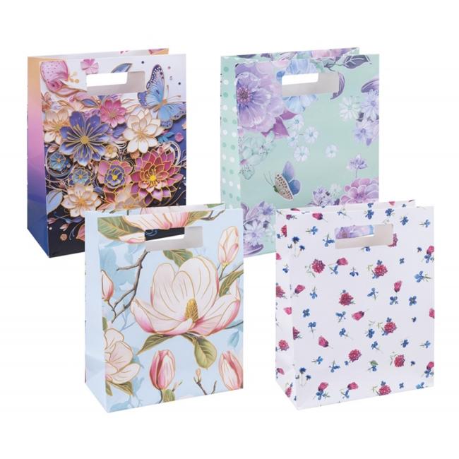 [DO518199] Gift bag DONAU HOME, laminated, 26x32.5x10cm, year-round, with handle, mix of motifs without the option of choosing