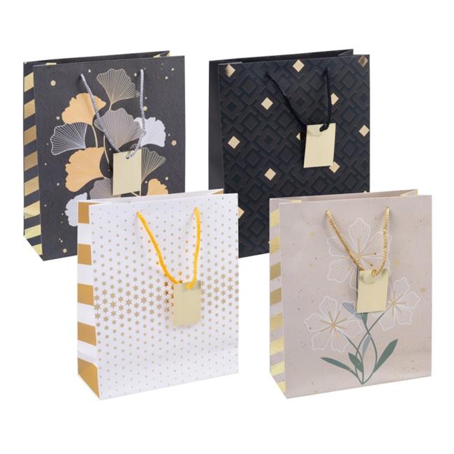 [DO528199] Gift bag DONAU HOME, laminated, 25x30x10cm, year-round, string, mix of motifs without the option of choosing