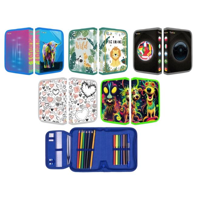 Peračník DONAU 1-zipsový 2-klopý plný, mix motívov, bal.10 ks