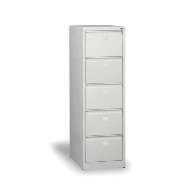 [AA000192] Skriňa na spisy s 5 zásuvkami, v.163 x š.47 x hl.62 cm, šedá RAL 7035