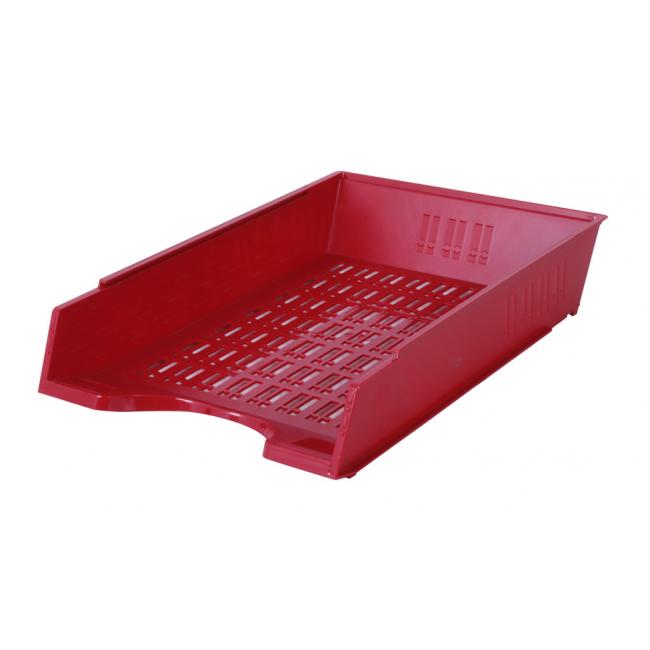 Red ribbed storage rack