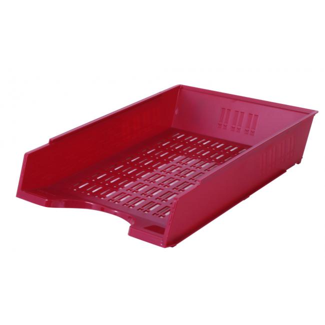 Ribbed drawer in burgundy color