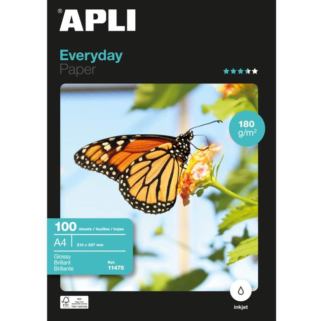 [AG011475] Fotopapier APLI, A4 Everyday, 180g, 100 listov