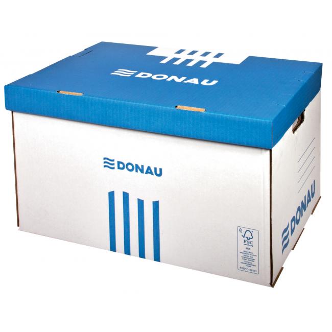 Archival box with hinged lid DONAU blue 560×370×315 mm