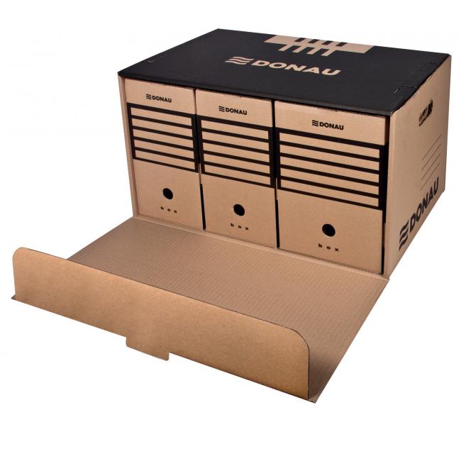 Archival box with front opening DONAU brown 555×360×315 mm