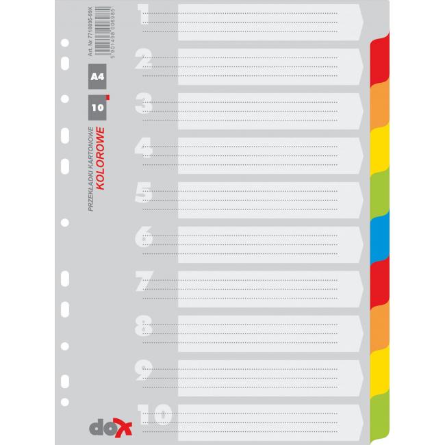 [DO771099] Kartónový rozraďovač Office Products 10-dielny farebný