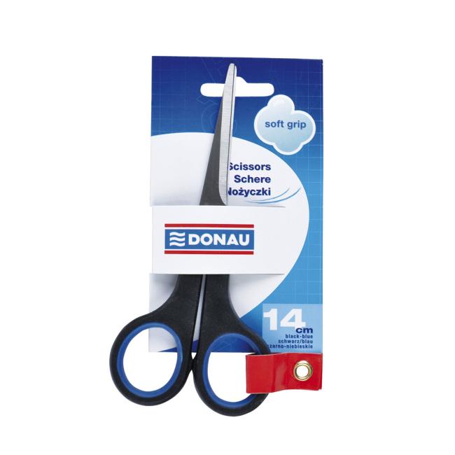 Scissors DONAU Soft grip 14cm blue