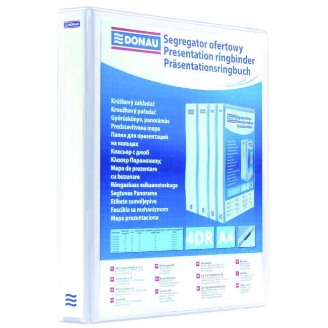 [DO825409] Prezentačná zložka Donau 4,4 cm 4D-krúžok biely