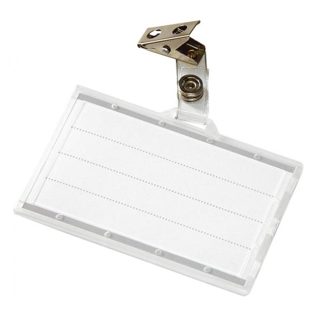 Plastová visačka na karty s klipom DONAU 85x50mm 50 ks