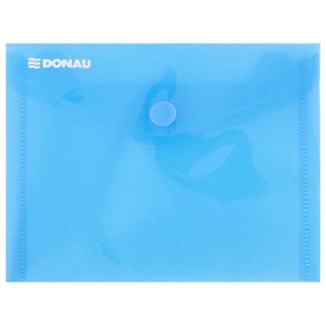 A6 plastic cover with DONAU blue stud