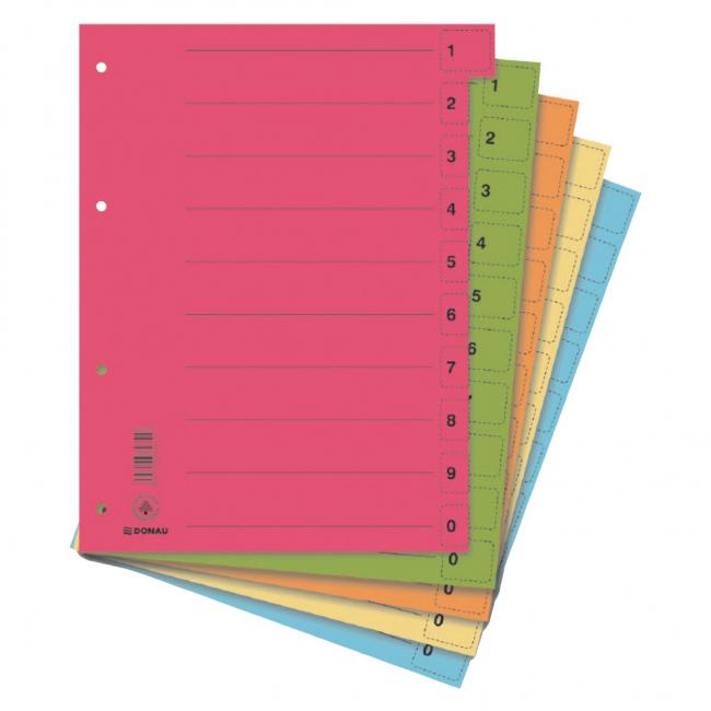 [DO861199] Kartónový rozraďovač DONAU odtrhávací mix farieb