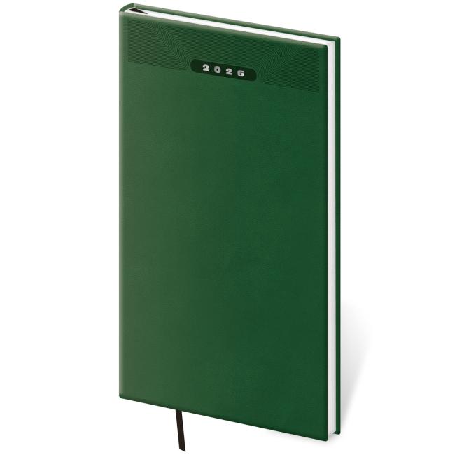 Diary Print classic weekly pocket 8x15cm green 2026