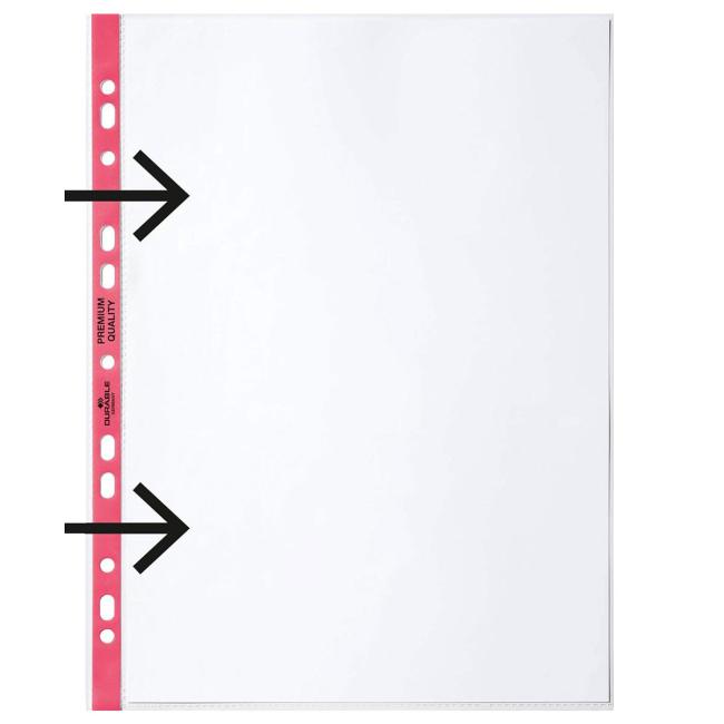 [DU111323] Europack DURABLE left open A4 90mic with red border 100 pcs