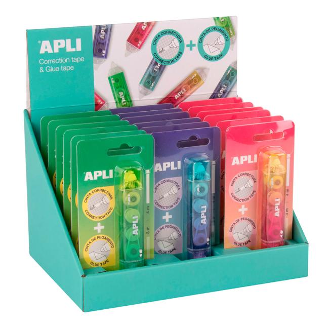 [AG020007] Korekčný valček a lepidlo APLI 2v1, mix farieb
