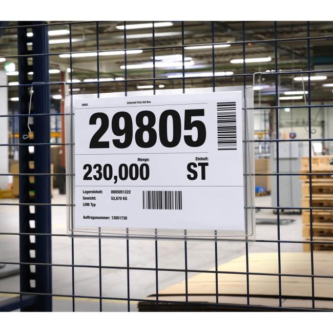 Hanging bag with wire hanger width A4, 50 pcs., transparent Bag with wire hanger