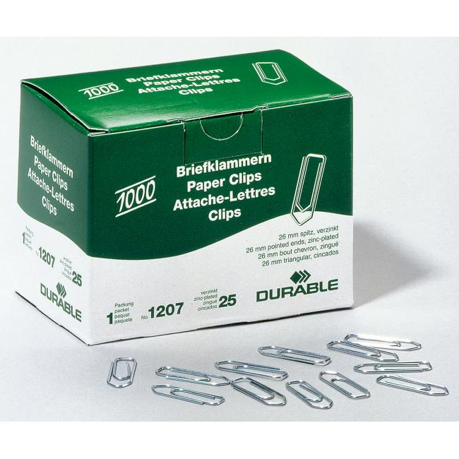 Spony na dokumenty DURABLE 26mm zinok 1000 ks