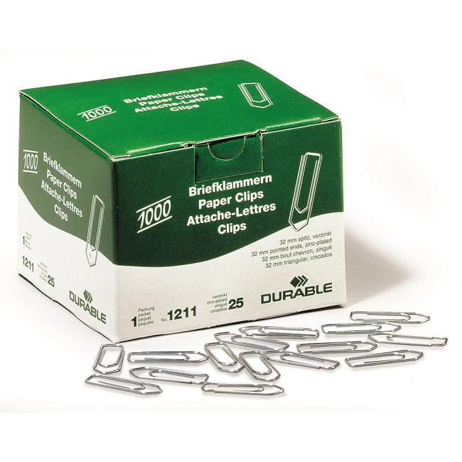 Spony na dokumenty DURABLE 32mm zinok 1000 ks