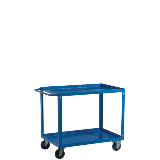 [AA000210] Industrial assembly trolley, 2-shelf, h.84 x w.92 x d.60cm, blue