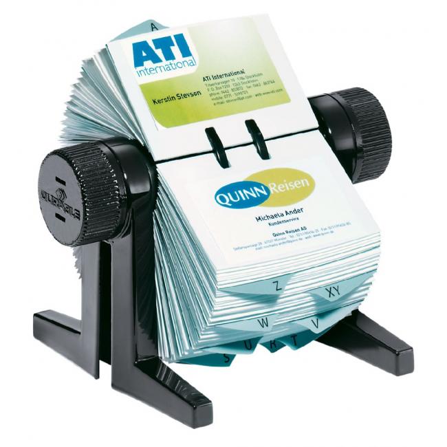 Rotating desktop business card for 300 business cards VISIFIX CUBO black