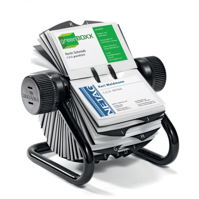 Otočná desktopová vizitka na 400 vizitiek VISIFIX ROTARY FILE čierna
